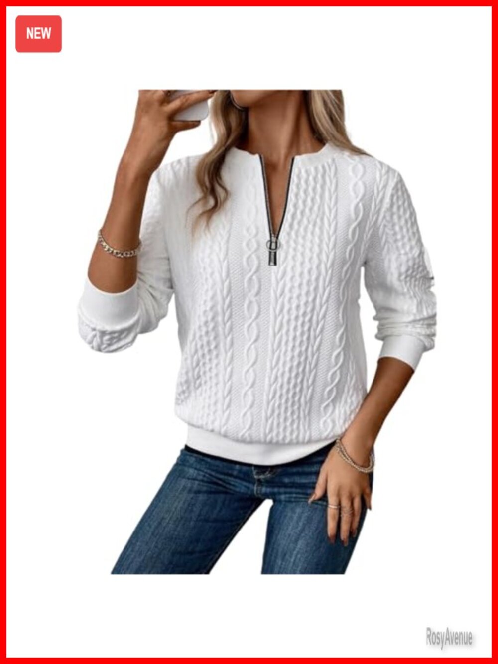 Womens Quarter Zip Sweatshirt Textured Long Sleeve Pullover Top